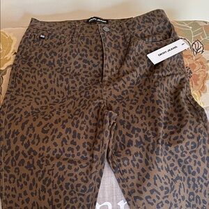 DKNY Jeans Brown Leopard Print Pants